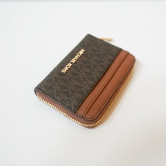 Michael Kors Jet Set Card Case Wallet MK Brown - Picture 3 of 8